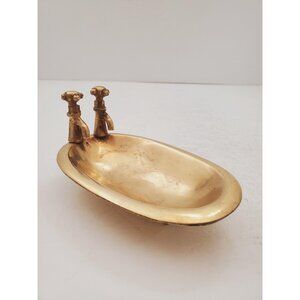Vintage 1950s / BRASS SOAP DISH / Solid Brass Soap Holder Soap Dispenser…